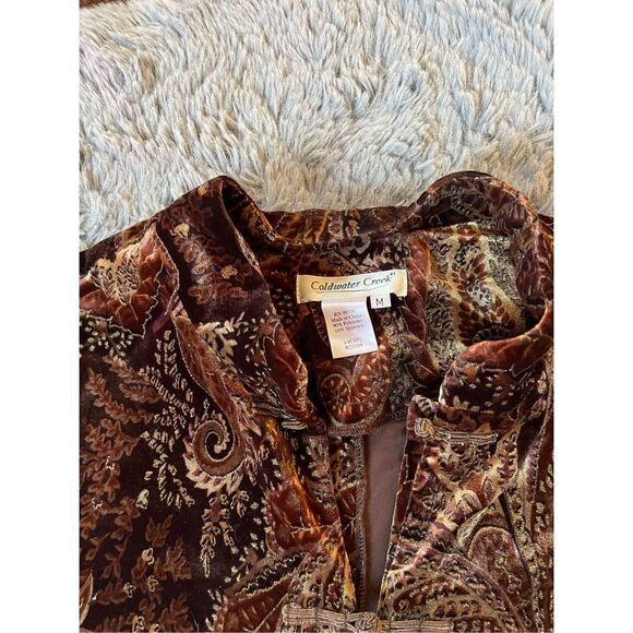Cold‎ water creek velour paisley print cardigan size medium - Picture 6 of 6